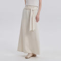 Women's elastic waist wrap style maxi skirt