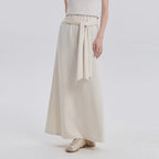 Women's elastic waist wrap style maxi skirt