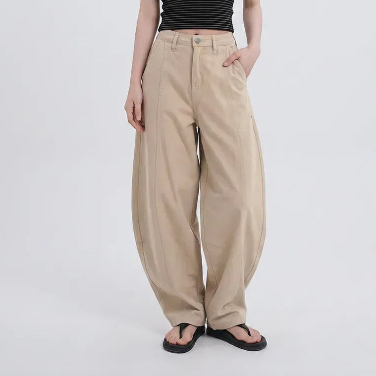 Women's high waisted loose wide leg casual trousers