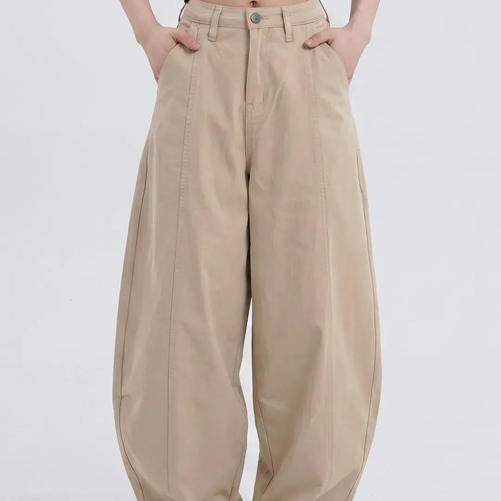 Women's high waisted loose wide leg casual trousers