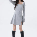 Women's square neck open back dress